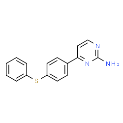 ChemSpider 2D Image | 4-[4-(Phenylsulfanyl)phenyl]-2-pyrimidinamine | C16H13N3S