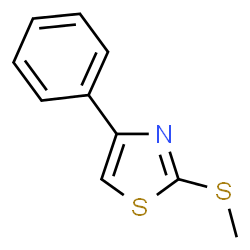 ChemSpider 2D Image | 2-(Methylsulfanyl)-4-phenyl-1,3-thiazole | C10H9NS2