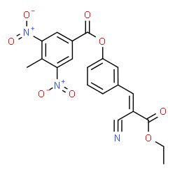 ChemSpider 2D Image | 3-[(1E)-2-Cyano-3-ethoxy-3-oxo-1-propen-1-yl]phenyl 4-methyl-3,5-dinitrobenzoate | C20H15N3O8