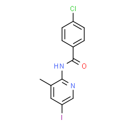 ChemSpider 2D Image | 4-Chloro-N-(5-iodo-3-methyl-2-pyridinyl)benzamide | C13H10ClIN2O