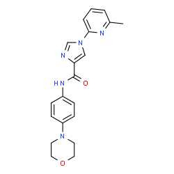 ChemSpider 2D Image | 1-(6-Methyl-2-pyridinyl)-N-[4-(4-morpholinyl)phenyl]-1H-imidazole-4-carboxamide | C20H21N5O2