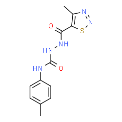 ChemSpider 2D Image | N-(4-Methylphenyl)-2-[(4-methyl-1,2,3-thiadiazol-5-yl)carbonyl]hydrazinecarboxamide | C12H13N5O2S