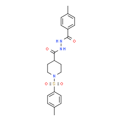 ChemSpider 2D Image | N'-(4-Methylbenzoyl)-1-[(4-methylphenyl)sulfonyl]-4-piperidinecarbohydrazide | C21H25N3O4S