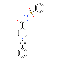 ChemSpider 2D Image | N',1-Bis(phenylsulfonyl)-4-piperidinecarbohydrazide | C18H21N3O5S2