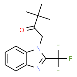 ChemSpider 2D Image | 3,3-Dimethyl-1-[2-(trifluoromethyl)-1H-benzimidazol-1-yl]-2-butanone | C14H15F3N2O