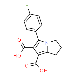 ChemSpider 2D Image | 5-(4-Fluorophenyl)-2,3-dihydro-1H-pyrrolizine-6,7-dicarboxylic acid | C15H12FNO4