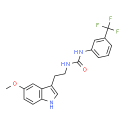 ChemSpider 2D Image | 1-[2-(5-Methoxy-1H-indol-3-yl)ethyl]-3-[3-(trifluoromethyl)phenyl]urea | C19H18F3N3O2