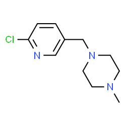 ChemSpider 2D Image | 1-[(6-Chloro-3-pyridinyl)methyl]-4-methylpiperazine | C11H16ClN3