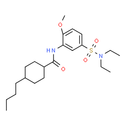 ChemSpider 2D Image | 4-Butyl-N-[5-(diethylsulfamoyl)-2-methoxyphenyl]cyclohexanecarboxamide | C22H36N2O4S