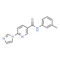 ChemSpider 2D Image | 6-(1H-Imidazol-1-yl)-N-(3-methylphenyl)nicotinamide | C16H14N4O