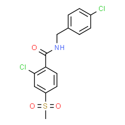 ChemSpider 2D Image | 2-Chloro-N-(4-chlorobenzyl)-4-(methylsulfonyl)benzamide | C15H13Cl2NO3S