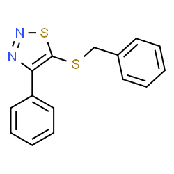 ChemSpider 2D Image | 5-(Benzylsulfanyl)-4-phenyl-1,2,3-thiadiazole | C15H12N2S2