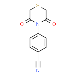 ChemSpider 2D Image | 4-(3,5-Dioxo-4-thiomorpholinyl)benzonitrile | C11H8N2O2S