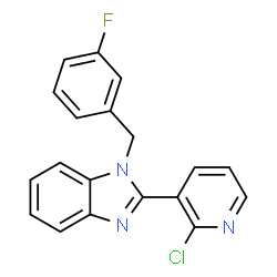 ChemSpider 2D Image | 2-(2-Chloro-3-pyridinyl)-1-(3-fluorobenzyl)-1H-benzimidazole | C19H13ClFN3
