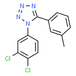 ChemSpider 2D Image | 1-(3,4-Dichlorophenyl)-5-(3-methylphenyl)-1H-tetrazole | C14H10Cl2N4