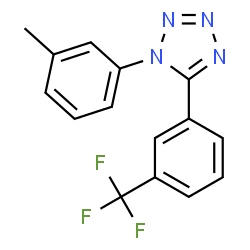 ChemSpider 2D Image | 1-(3-Methylphenyl)-5-[3-(trifluoromethyl)phenyl]-1H-tetrazole | C15H11F3N4