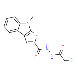ChemSpider 2D Image | N'-(Chloroacetyl)-8-methyl-8H-thieno[2,3-b]indole-2-carbohydrazide | C14H12ClN3O2S