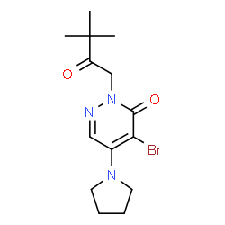 ChemSpider 2D Image | 4-Bromo-2-(3,3-dimethyl-2-oxobutyl)-5-(1-pyrrolidinyl)-3(2H)-pyridazinone | C14H20BrN3O2