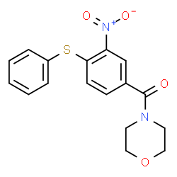 ChemSpider 2D Image | 4-Morpholinyl[3-nitro-4-(phenylsulfanyl)phenyl]methanone | C17H16N2O4S