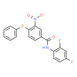 ChemSpider 2D Image | N-(2,4-Difluorophenyl)-3-nitro-4-(phenylsulfanyl)benzamide | C19H12F2N2O3S