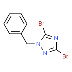 ChemSpider 2D Image | 1-benzyl-3,5-dibromo-1,2,4-triazole | C9H7Br2N3
