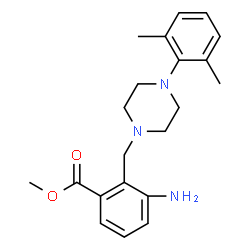ChemSpider 2D Image | Methyl 3-amino-2-[[4-(2,6-dimethylphenyl)-1-piperazinyl]methyl]benzoate | C21H27N3O2