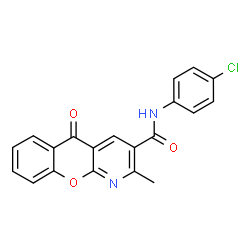 ChemSpider 2D Image | N-(4-Chlorophenyl)-2-methyl-5-oxo-5H-chromeno[2,3-b]pyridine-3-carboxamide | C20H13ClN2O3