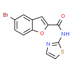 ChemSpider 2D Image | 5-Bromo-N-(1,3-thiazol-2-yl)-1-benzofuran-2-carboxamide | C12H7BrN2O2S