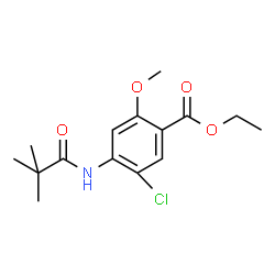 ChemSpider 2D Image | Ethyl 5-chloro-4-[(2,2-dimethylpropanoyl)amino]-2-methoxybenzoate | C15H20ClNO4