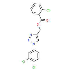 ChemSpider 2D Image | [1-(3,4-Dichlorophenyl)-1H-1,2,3-triazol-4-yl]methyl 2-chlorobenzoate | C16H10Cl3N3O2
