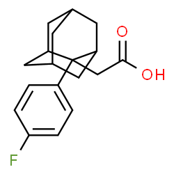 ChemSpider 2D Image | [2-(4-Fluorophenyl)adamantan-2-yl]acetic acid | C18H21FO2