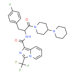 ChemSpider 2D Image | N-[1-(1,4'-Bipiperidin-1'-yl)-3-(4-fluorophenyl)-1-oxo-2-propanyl]-3-(trifluoromethyl)imidazo[1,5-a]pyridine-1-carboxamide | C28H31F4N5O2