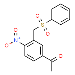 ChemSpider 2D Image | 1-{4-Nitro-3-[(phenylsulfonyl)methyl]phenyl}ethanone | C15H13NO5S
