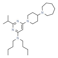 ChemSpider 2D Image | 6-[4-(1-Azepanyl)-1-piperidinyl]-N,N-dibutyl-2-isopropyl-4-pyrimidinamine | C26H47N5
