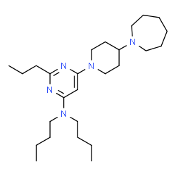 ChemSpider 2D Image | 6-[4-(1-Azepanyl)-1-piperidinyl]-N,N-dibutyl-2-propyl-4-pyrimidinamine | C26H47N5