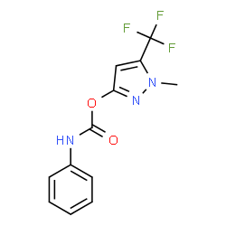 ChemSpider 2D Image | 1-Methyl-5-(trifluoromethyl)-1H-pyrazol-3-yl phenylcarbamate | C12H10F3N3O2