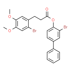 ChemSpider 2D Image | 3-Bromo-4-biphenylyl 3-(2-bromo-4,5-dimethoxyphenyl)propanoate | C23H20Br2O4