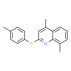 ChemSpider 2D Image | 4,8-Dimethyl-2-[(4-methylphenyl)sulfanyl]quinoline | C18H17NS