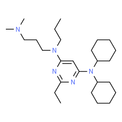 ChemSpider 2D Image | N,N-Dicyclohexyl-N'-[3-(dimethylamino)propyl]-2-ethyl-N'-propyl-4,6-pyrimidinediamine | C26H47N5