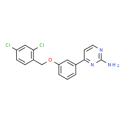 ChemSpider 2D Image | 4-{3-[(2,4-Dichlorobenzyl)oxy]phenyl}-2-pyrimidinamine | C17H13Cl2N3O