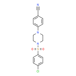 ChemSpider 2D Image | 4-{4-[(4-Chlorophenyl)sulfonyl]-1-piperazinyl}benzonitrile | C17H16ClN3O2S