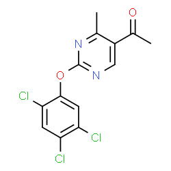 ChemSpider 2D Image | 1-[4-Methyl-2-(2,4,5-trichlorophenoxy)-5-pyrimidinyl]ethanone | C13H9Cl3N2O2