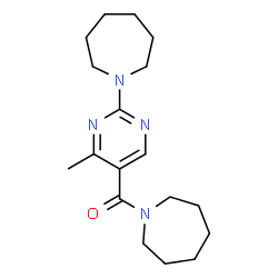 ChemSpider 2D Image | 1-Azepanyl[2-(1-azepanyl)-4-methyl-5-pyrimidinyl]methanone | C18H28N4O