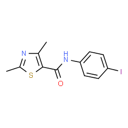 ChemSpider 2D Image | N-(4-Iodophenyl)-2,4-dimethyl-1,3-thiazole-5-carboxamide | C12H11IN2OS