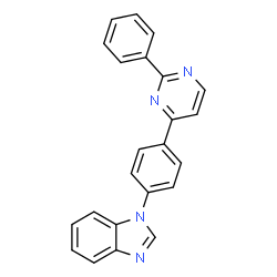 ChemSpider 2D Image | 1-[4-(2-Phenyl-4-pyrimidinyl)phenyl]-1H-benzimidazole | C23H16N4
