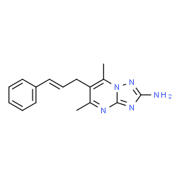 ChemSpider 2D Image | 5,7-Dimethyl-6-[(2E)-3-phenyl-2-propen-1-yl][1,2,4]triazolo[1,5-a]pyrimidin-2-amine | C16H17N5