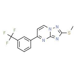 ChemSpider 2D Image | 2-(Methylsulfanyl)-5-[3-(trifluoromethyl)phenyl][1,2,4]triazolo[1,5-a]pyrimidine | C13H9F3N4S