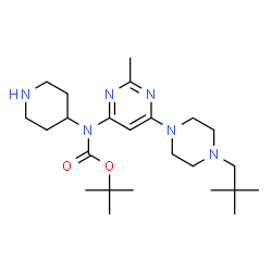 ChemSpider 2D Image | 2-Methyl-2-propanyl {6-[4-(2,2-dimethylpropyl)-1-piperazinyl]-2-methyl-4-pyrimidinyl}4-piperidinylcarbamate | C24H42N6O2