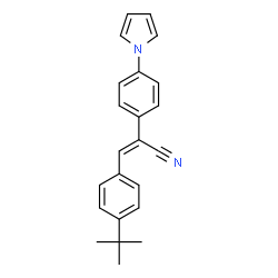ChemSpider 2D Image | (2Z)-3-[4-(2-Methyl-2-propanyl)phenyl]-2-[4-(1H-pyrrol-1-yl)phenyl]acrylonitrile | C23H22N2