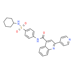 ChemSpider 2D Image | N-[4-(Cyclohexylsulfamoyl)phenyl]-2-(4-pyridinyl)-4-quinolinecarboxamide | C27H26N4O3S